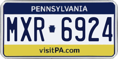 PA license plate MXR6924