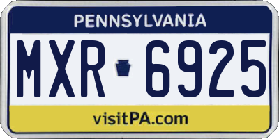 PA license plate MXR6925