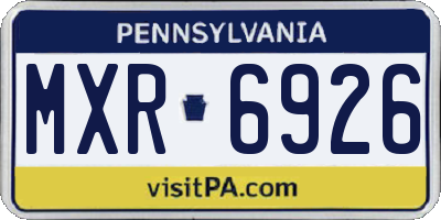 PA license plate MXR6926