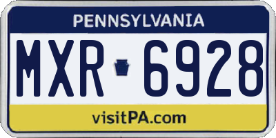 PA license plate MXR6928