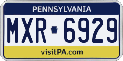 PA license plate MXR6929