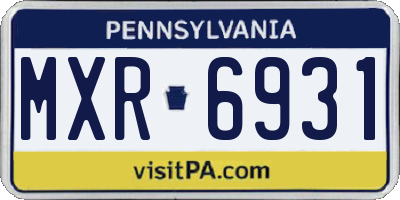 PA license plate MXR6931