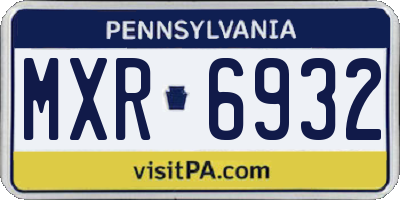 PA license plate MXR6932