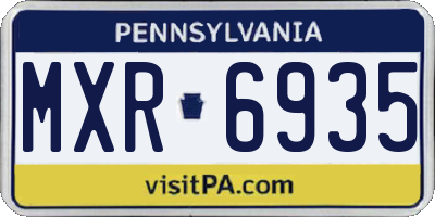 PA license plate MXR6935