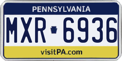 PA license plate MXR6936