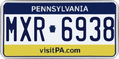 PA license plate MXR6938