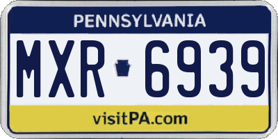 PA license plate MXR6939