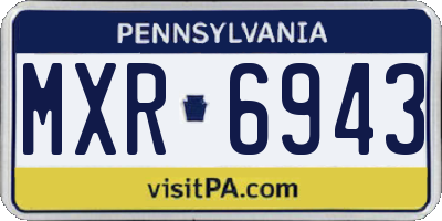 PA license plate MXR6943