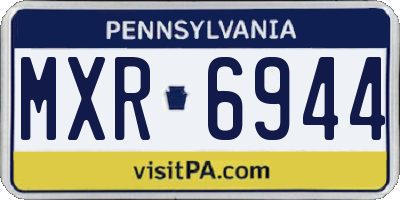 PA license plate MXR6944