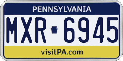 PA license plate MXR6945