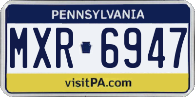 PA license plate MXR6947