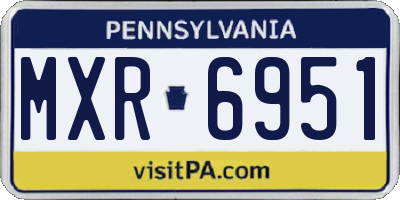 PA license plate MXR6951