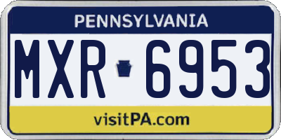 PA license plate MXR6953
