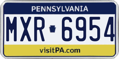 PA license plate MXR6954