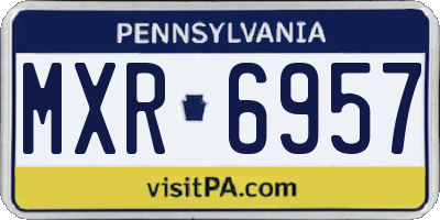 PA license plate MXR6957