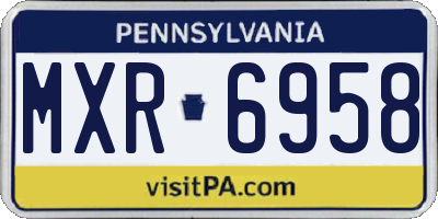PA license plate MXR6958