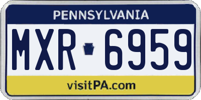 PA license plate MXR6959