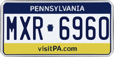 PA license plate MXR6960