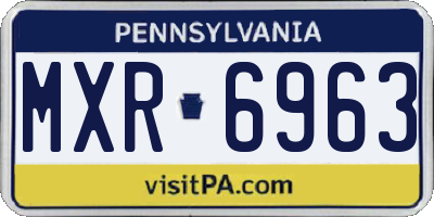 PA license plate MXR6963