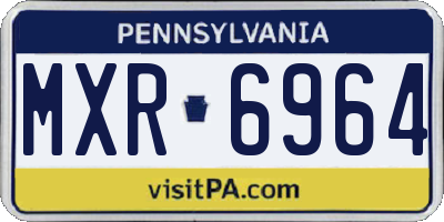 PA license plate MXR6964