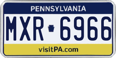 PA license plate MXR6966