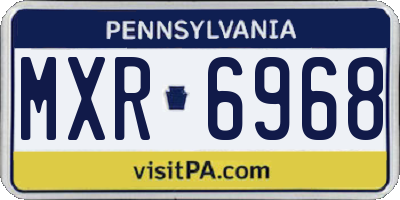 PA license plate MXR6968