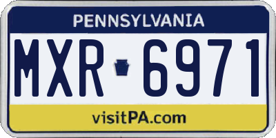 PA license plate MXR6971