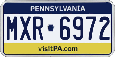 PA license plate MXR6972