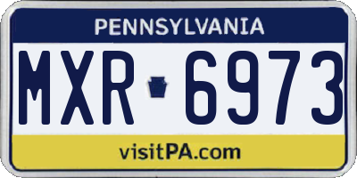 PA license plate MXR6973