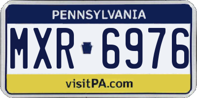 PA license plate MXR6976