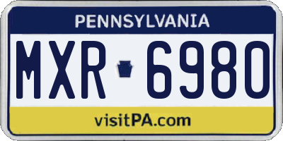 PA license plate MXR6980