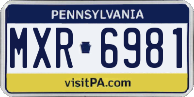 PA license plate MXR6981
