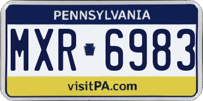 PA license plate MXR6983