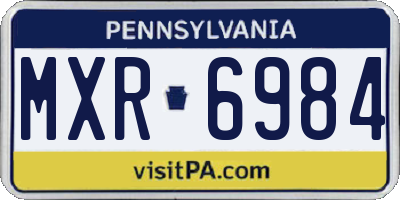 PA license plate MXR6984