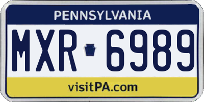 PA license plate MXR6989