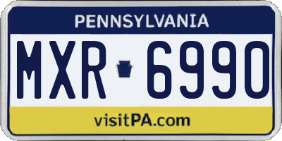 PA license plate MXR6990