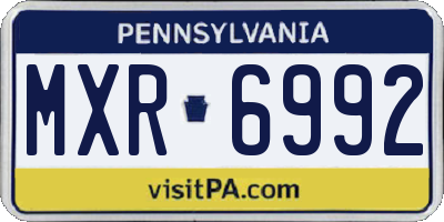 PA license plate MXR6992