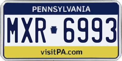 PA license plate MXR6993