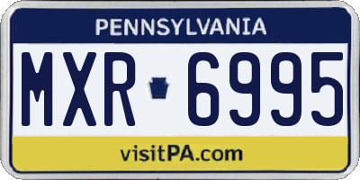 PA license plate MXR6995