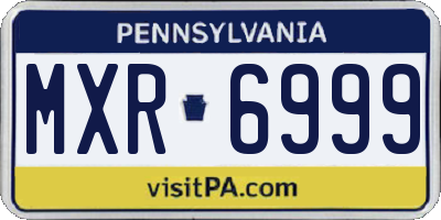 PA license plate MXR6999