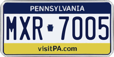 PA license plate MXR7005