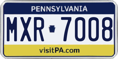 PA license plate MXR7008