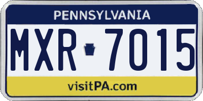 PA license plate MXR7015