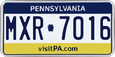 PA license plate MXR7016