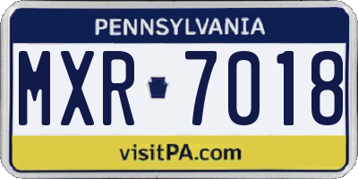 PA license plate MXR7018