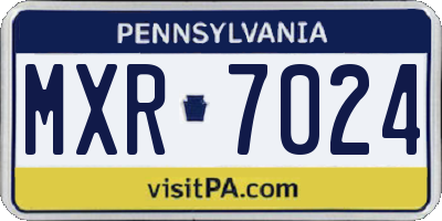PA license plate MXR7024