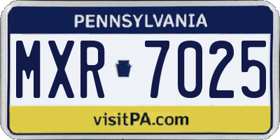 PA license plate MXR7025