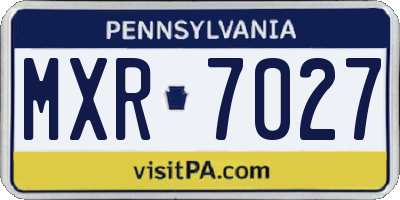 PA license plate MXR7027