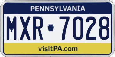 PA license plate MXR7028
