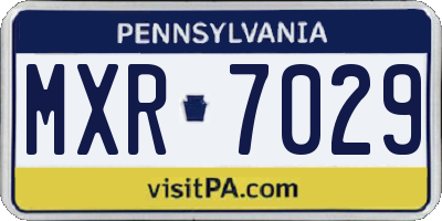 PA license plate MXR7029